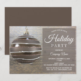 Rustic Wood Ornament Corporate Julfest Inbjudningar