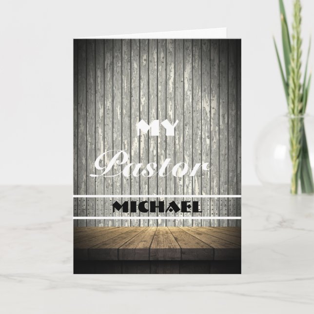 Rustic Wood Pastor Appreciation Card Kort (Framsida)