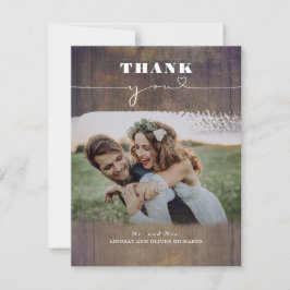 Rustic Wood Photo Overlay Bröllop Tack Kort