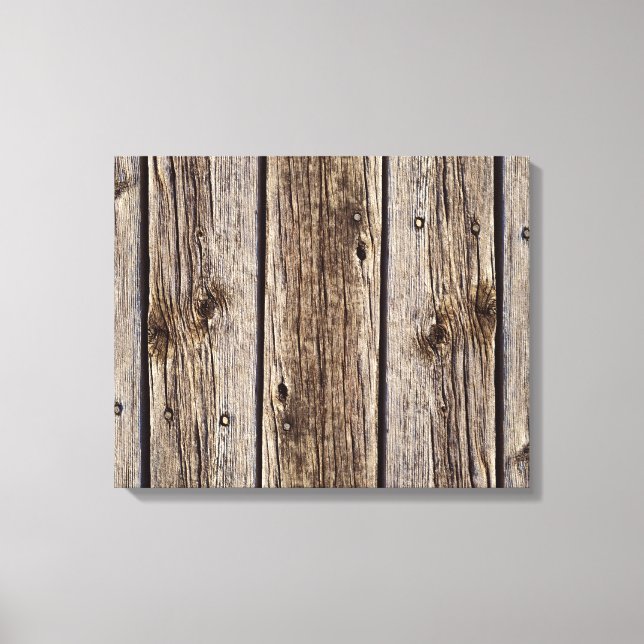 Rustic Wood Photo Realistic Åldras Boards Canvastryck (Framsida)
