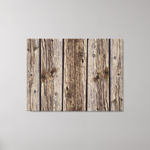 Rustic Wood Photo Realistic Åldras Boards Canvastryck