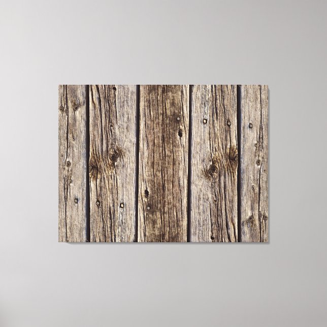 Rustic Wood Photo Realistic Åldras Boards Canvastryck (Framsida)