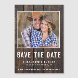 Rustic Wood Photo Save Date