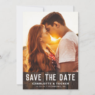 Rustic Wood Photo Save Date