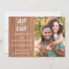 Rustic Wood Photo Save Date Spara Datumet