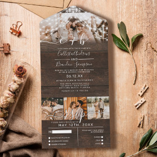 Rustic Wood Photo String Ljus Bröllop OSA