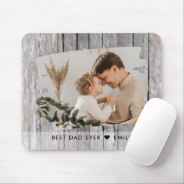 Rustic Wood Photo Template Best Pappa någonsin Musmatta