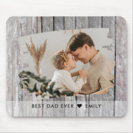 Rustic Wood Photo Template Best Pappa någonsin  Musmatta
