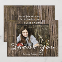Rustic Wood Photo Template High School Studenten Tack Kort
