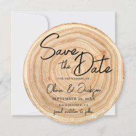 Rustic Wood Photo Wedding Save the Date Inbjudningar