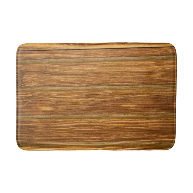 Rustic Wood Plank Bath Mat - Natural & Absorbent Badrumsmatta (Framsidan)