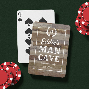 Rustic Wood Plank   Personlig Man Cave Casinokort