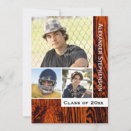 Rustic Wood Plank Studenten Inbjudningar