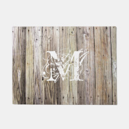 Rustic Wood Planks med Shabby chic Monogram