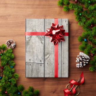 Rustic Wood Planks Wrapping Papper Presentpapper