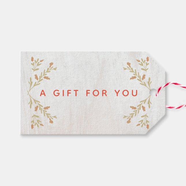 Rustic Wood Presentetikett (Framsidan (Horizontal))