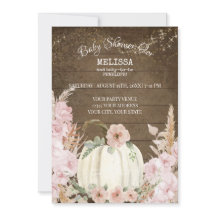 Rustic Wood Pumpkin Pampas Grass Rosa Girl Girl Ba