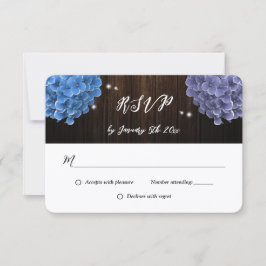 Rustic Wood Purple and Blue Floral Wedding OSA Kort