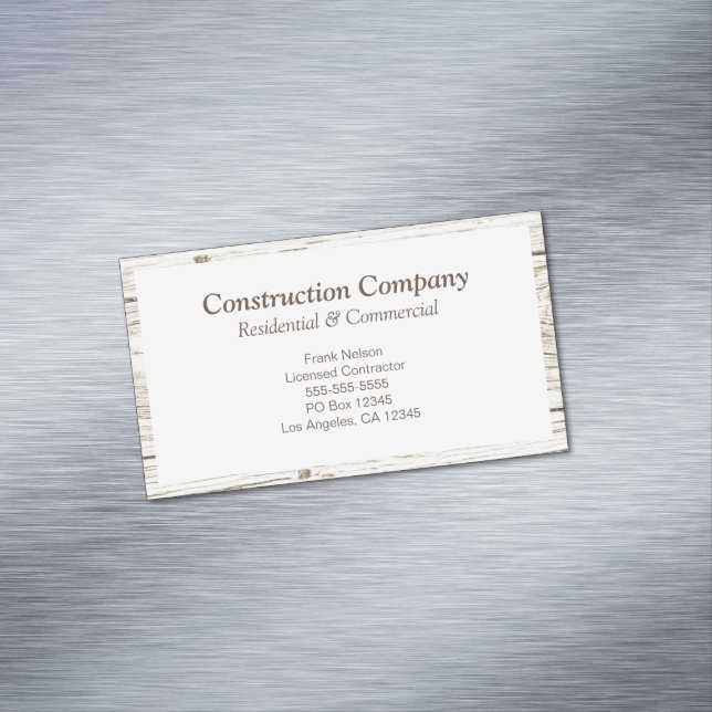 Rustic Wood Ram White Minimalist Magnetiska Visitkort (In Situ)