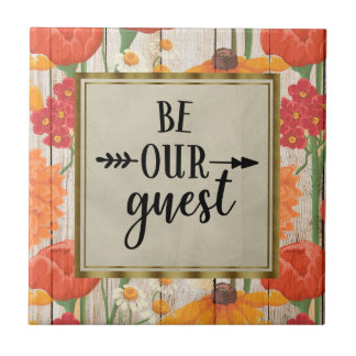Rustic Wood, Red Orange Blommigt, är vår gäst Kakelplatta