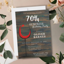 Rustic Wood Red Vin 70:e födelsedag Party