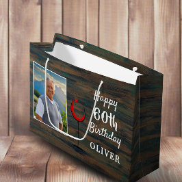 Rustic Wood Red Vin Glass 60:e födelsedag Foto