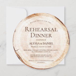 Rustic Wood Rehearsal Dinner Unik Bröllop Inbjudningar