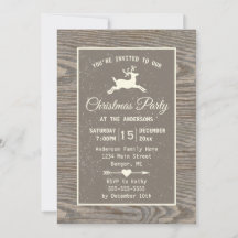 Rustic Wood Reindeer Land Beige jul Party