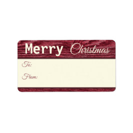 Rustic Wood Reindeer Red God jul Gift Märkre Adressetikett