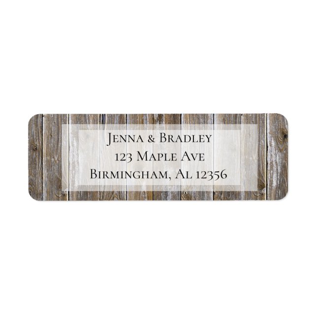 Rustic Wood-Returetiketter Returadress Etikett (Framsidan)