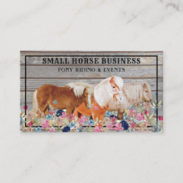 Rustic Wood Ride Klubb Pony Blommigt Small Horse Visitkort