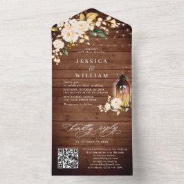Rustic Wood Ro Bröllop QR-kod