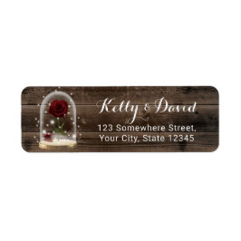 Rustic Wood Ro Glass Dome Fairytale Adress Returadress Etikett