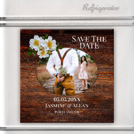 Rustic Wood Ro Photo Spara datum magneter