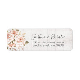 Rustic Wood & Romantic Ro Shabby chic Adress Returadress Etikett