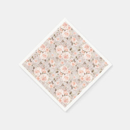 Rustic Wood & Romantic Ro Shabby chic Bröllop Pappersservett