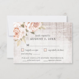 Rustic Wood & Romantic Ro Shabby chic OSA kort