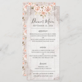 Rustic Wood Romantic Shabby Ro Bröllop Menu Program