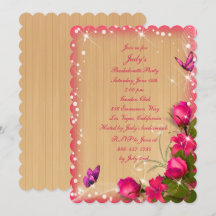 Rustic Wood Rosa Blommigt Bachelorette Party