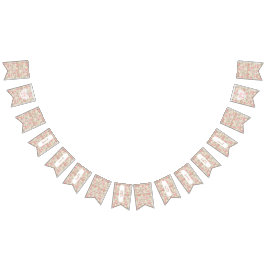 Rustic Wood Rosa Flowers Baby Shower Banner Vimplar