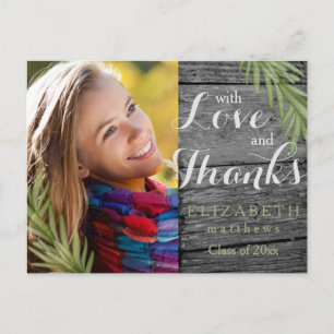 Rustic Wood Rosemary Studenten Photo Tack Vykort