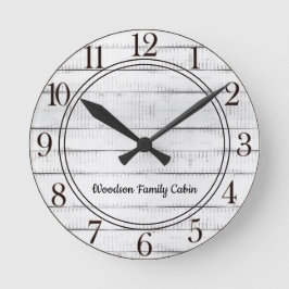 Rustic Wood Rund Klocka