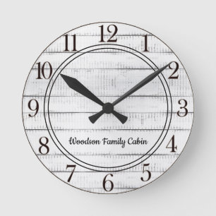 Rustic Wood Rund Klocka