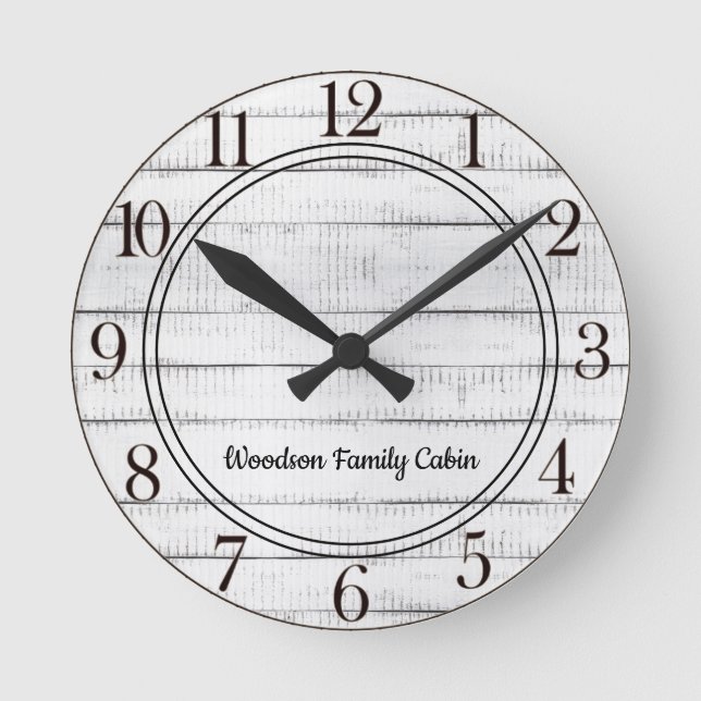 Rustic Wood Rund Klocka (Framsida)