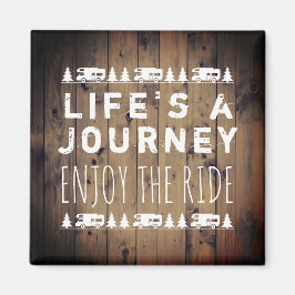 Rustic Wood RV Camper Wanderlust Quote Magnet
