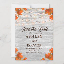 Rustic Wood Save Date String Ljus Bröllop Magnetisk Inbjudningskort