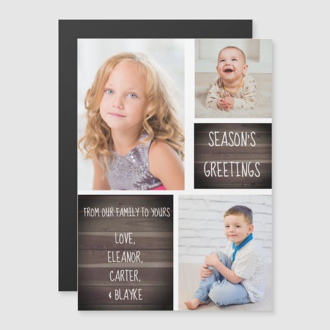 Rustic Wood Season Greetings-julgranen (Fram/baksida)