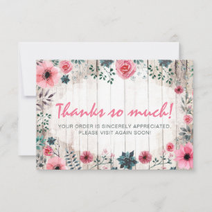 Rustic Wood Shabby chic Ro Anemone Tack Kort