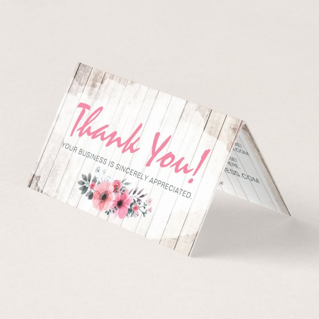 Rustic Wood Shabby chic Ro Anemone Tack Kort (Framsida)