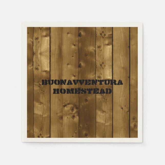 Rustic Wood Slats Anpassade Namn Pappersservett (Framsidan)